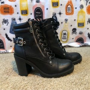 NWOT GBG Heeled Combat Boots